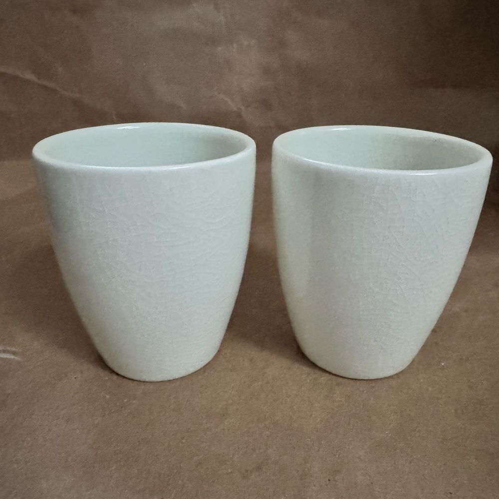 Set of 2 Vintage Starbucks Crackle Glaze Tea Mugs.